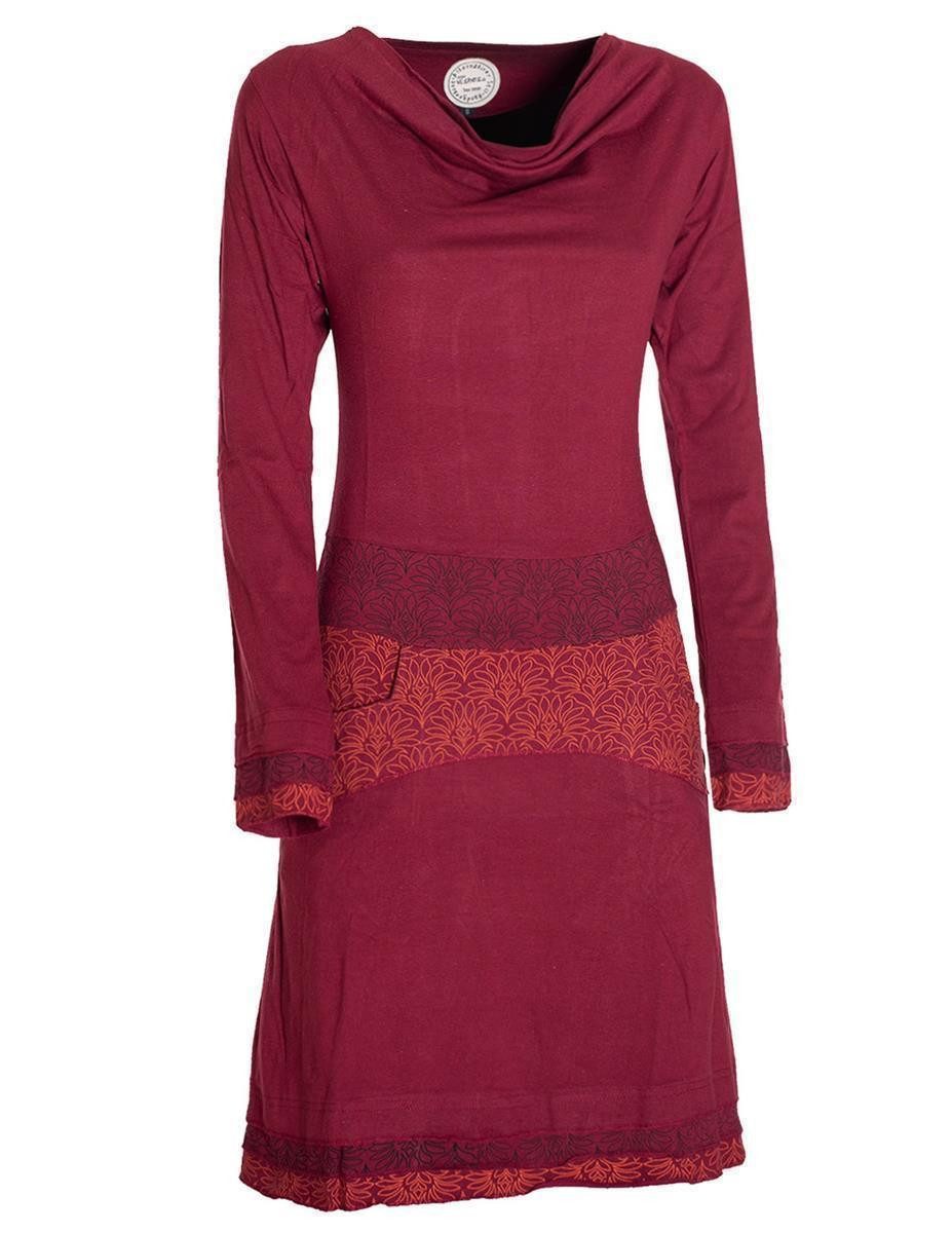 Vishes Jerseykleid Kleid Wasserfallkragen Bund bedruckt günstig online kaufen