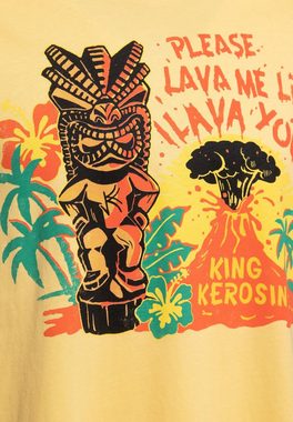 KingKerosin Print-Shirt Lava (1-tlg) mit Retro Front Print im "Hawaii-Tikki" Design