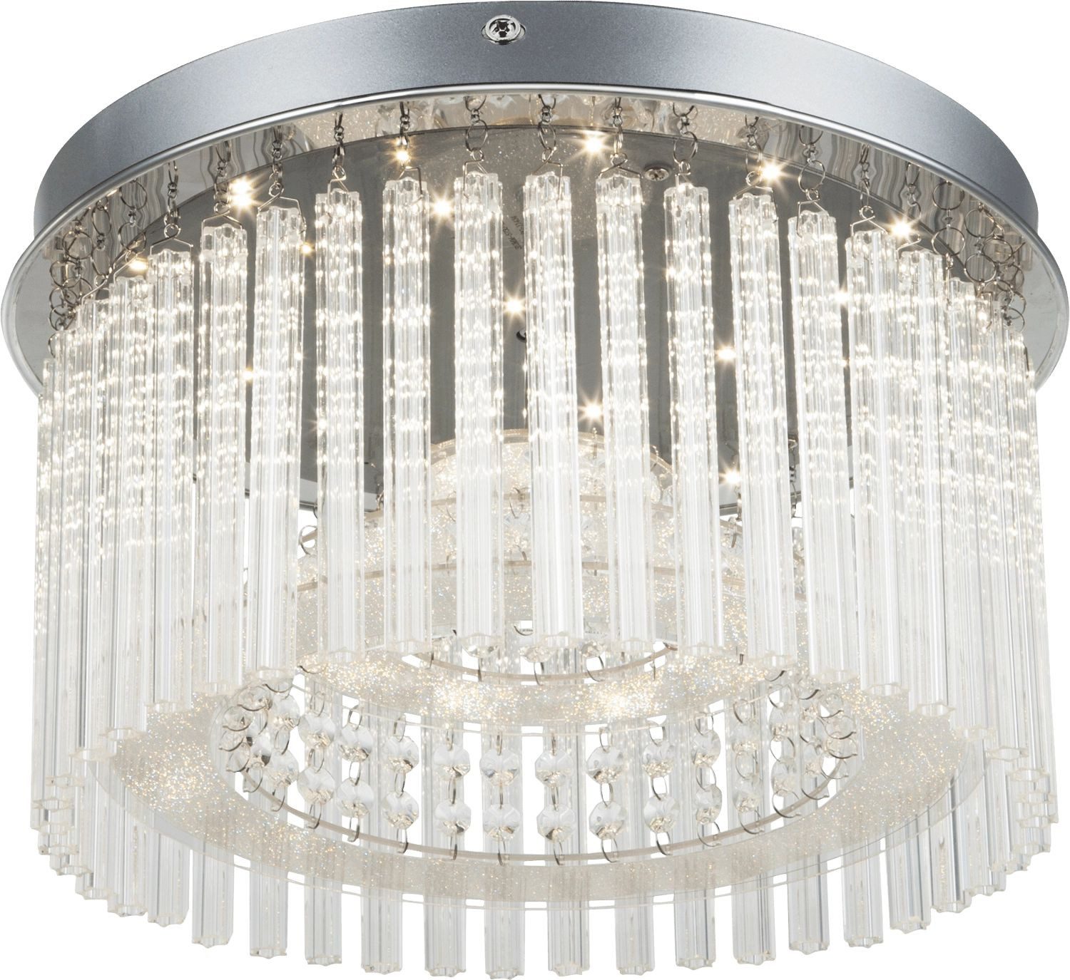 GLOBO LIGHTING LED Deckenleuchte JOYCE, LED fest integriert, Warmweiß, Glaskristalle, Deckenlampe, Glasstäbe, Wohn und Essbereich