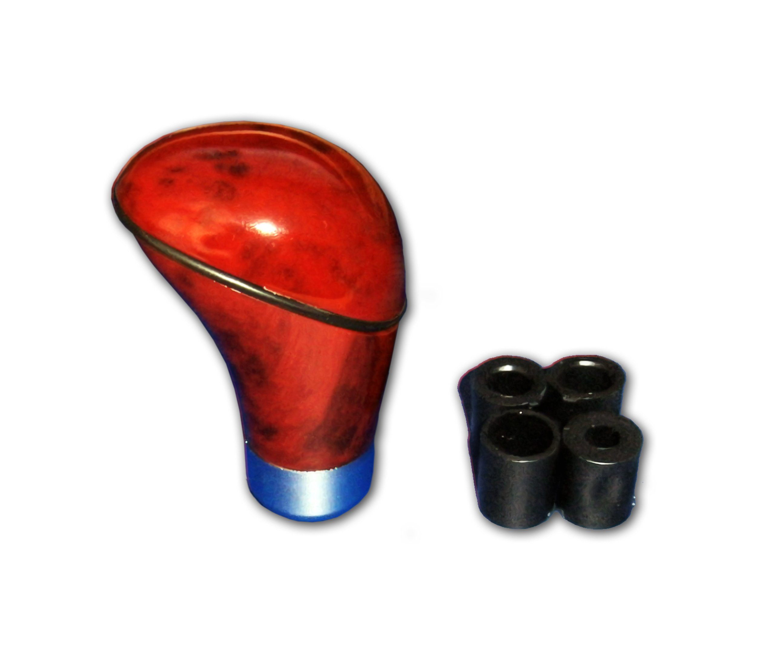 All Ride Schalthebel Universal SCHALTKNAUF Holz Optik Adapter Knauf (Holz Optik), Schaltknüppel Auto Leder Carbon