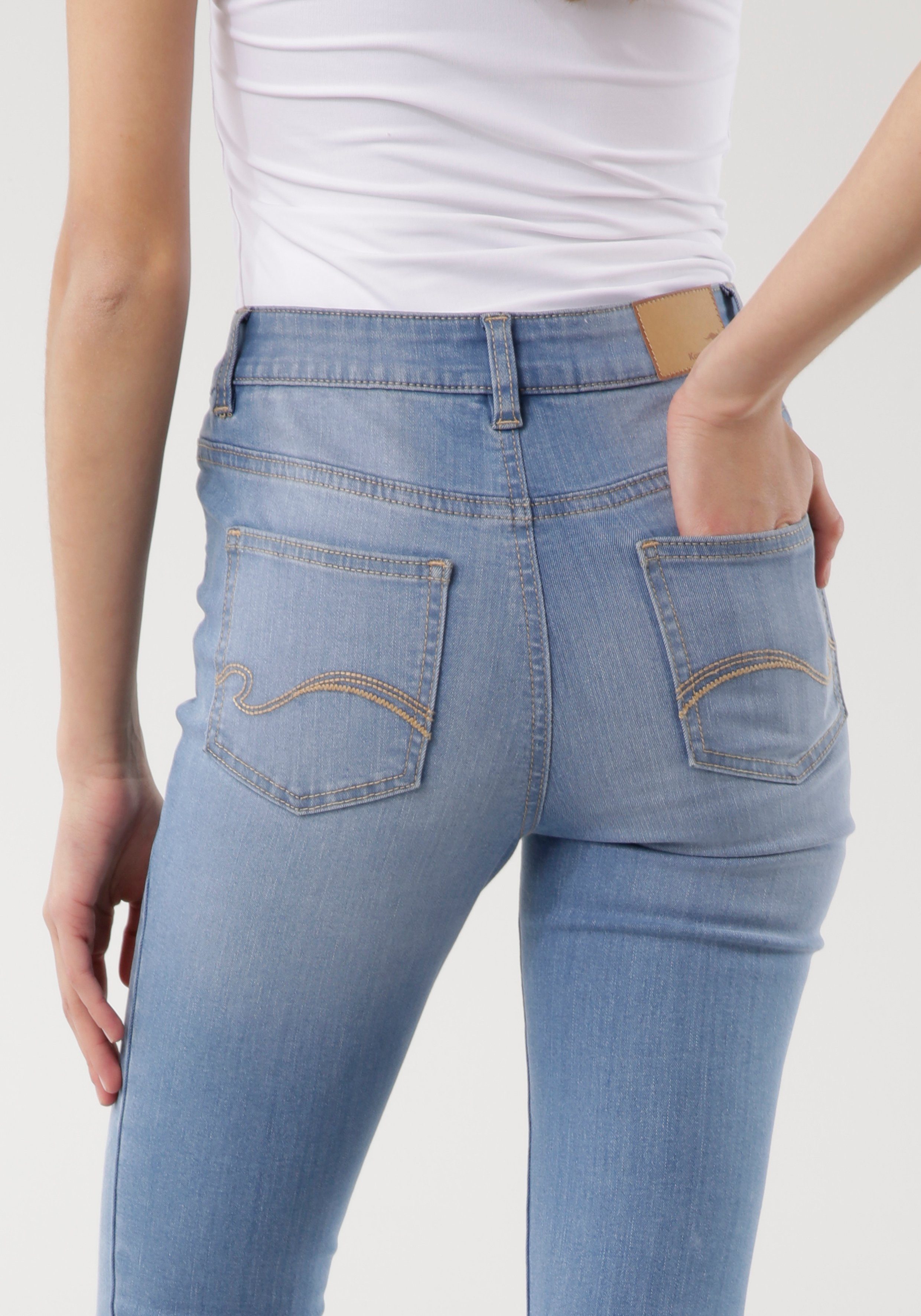 KangaROOS 5-Pocket-Jeans SUPER SKINNY HIGH RISE knöchellang, mit Used-Optik, hohe Leibhöhe