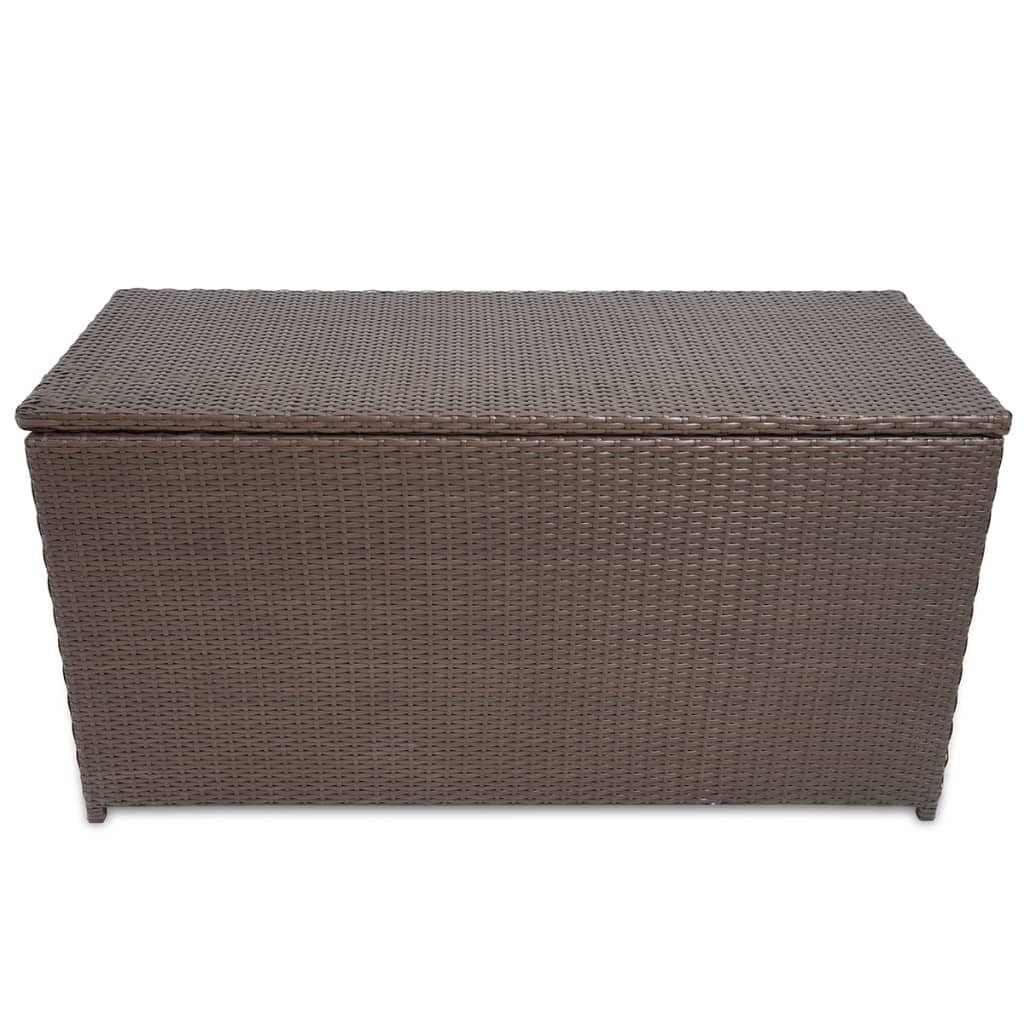 cm Rattan Poly Gartenbox furnicato Garten-Aufbewahrungsbox Braun 120x50x60