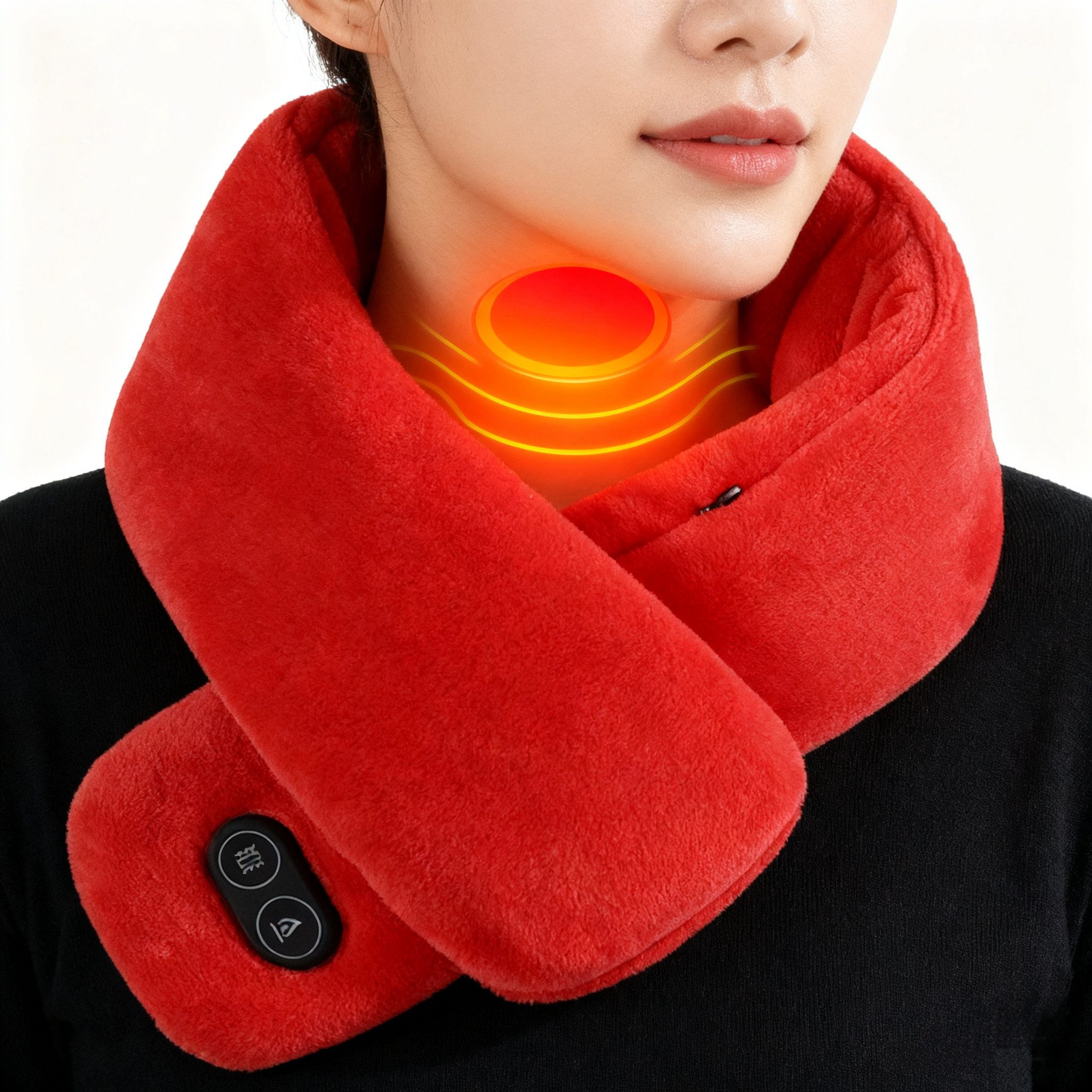 BTTO Nackenhörnchen Warmer Schal,Beheizter Schlauchschal,Beheizter Halstuch, USB Heizung Schal,Dreistufige Temp-Einstellung