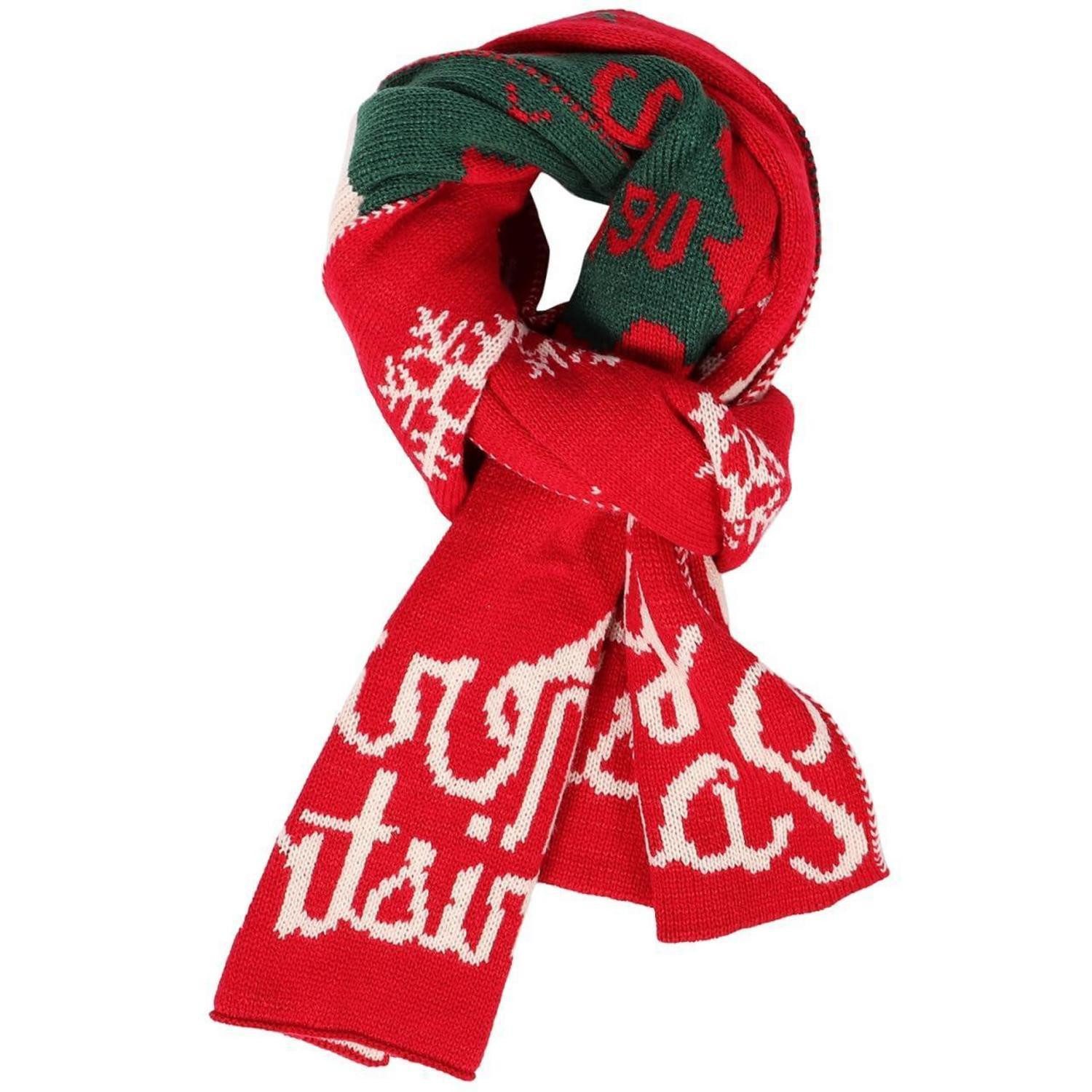 LuxusKollektion Strickschal Weihnachtsschal Elch doppelseitig gestrickt, (1-St)