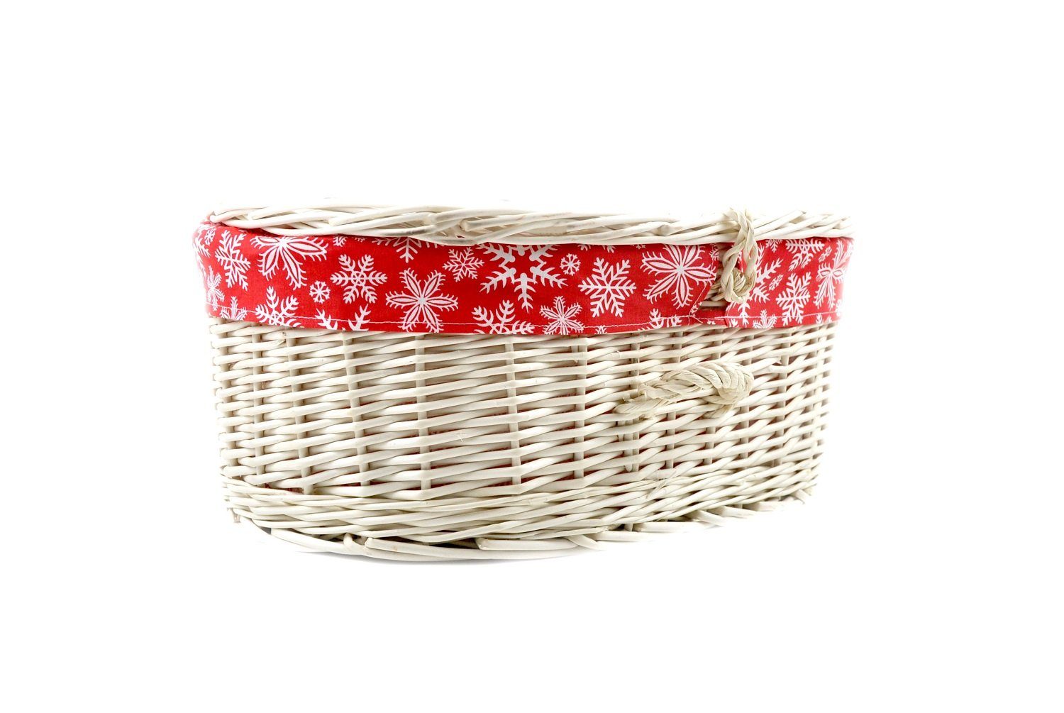MyBer® Flechtkorb Weidenkoffer Weidenkorb Deko Koffer Korb Box Kiste aus Weide (K12-629-W-SRW, 1 St., 45cm/32cm/18cm), mit Deckel, mit Griff, mit Stoffeinlage