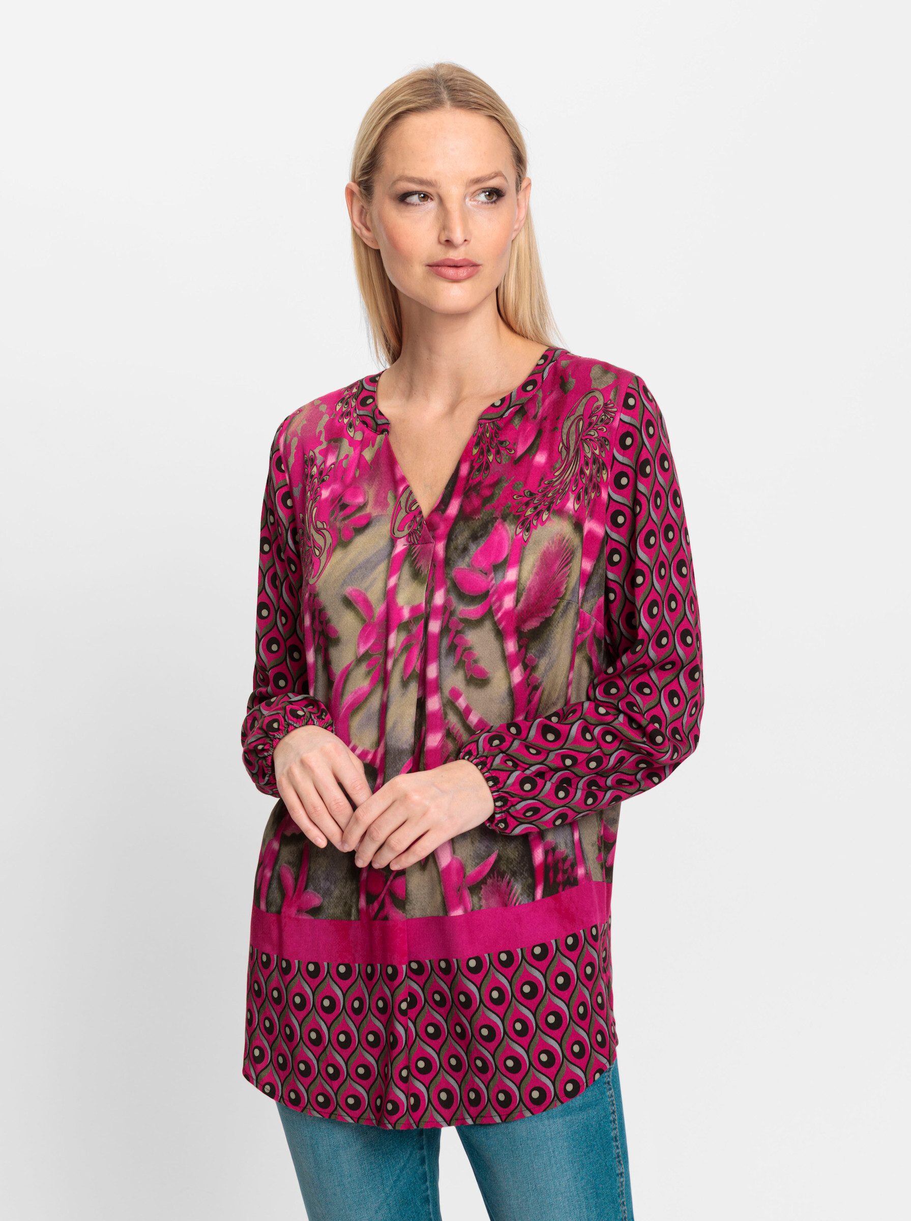 Klassische Bluse Druckbluse