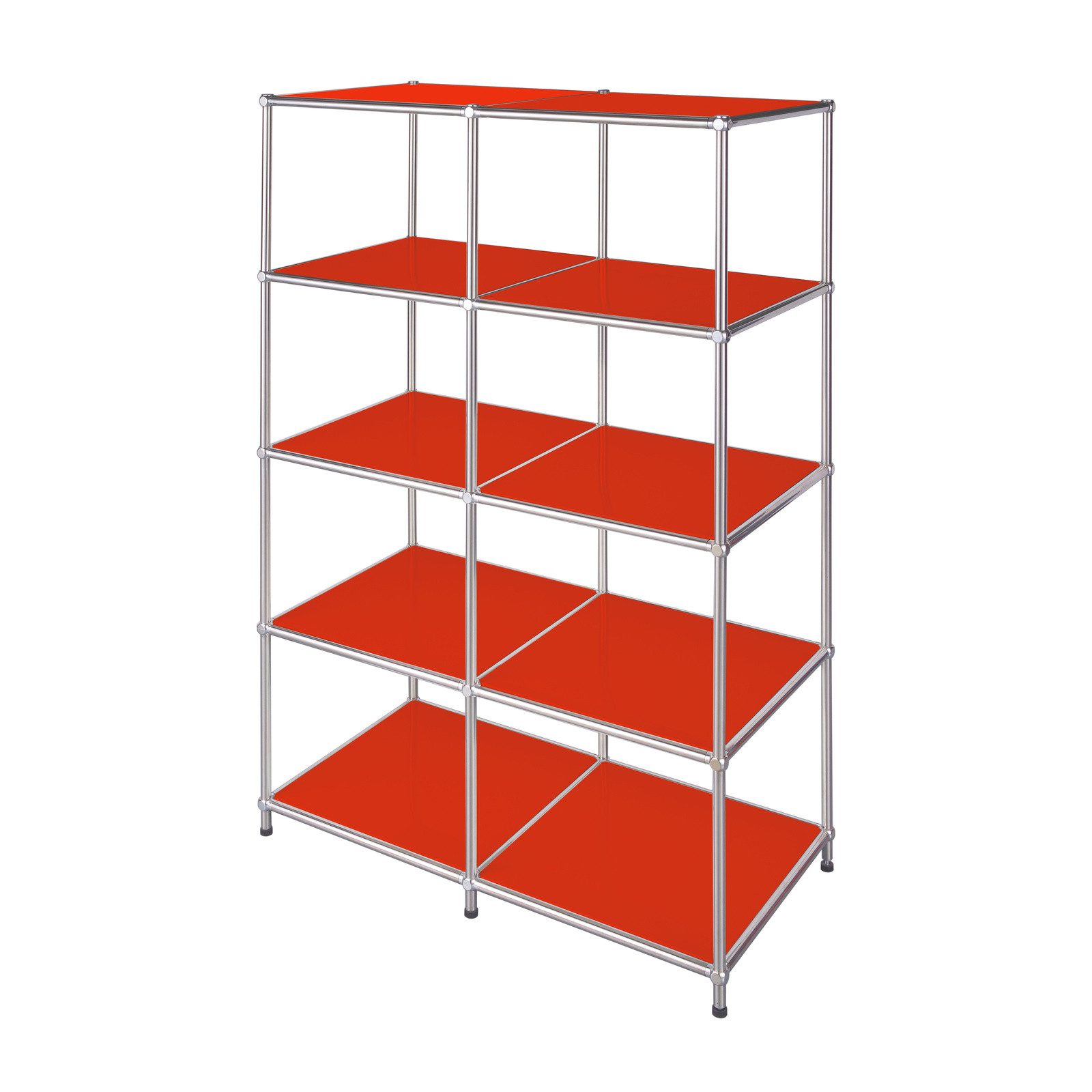 Floordirekt Bücherregal Standregal Concept Epure MK-015 Raumteiler, verchromtes Metallgestell, höhenverstellbare Kunststofffüße, 5 Ablagen, B78×T40×H118 cm