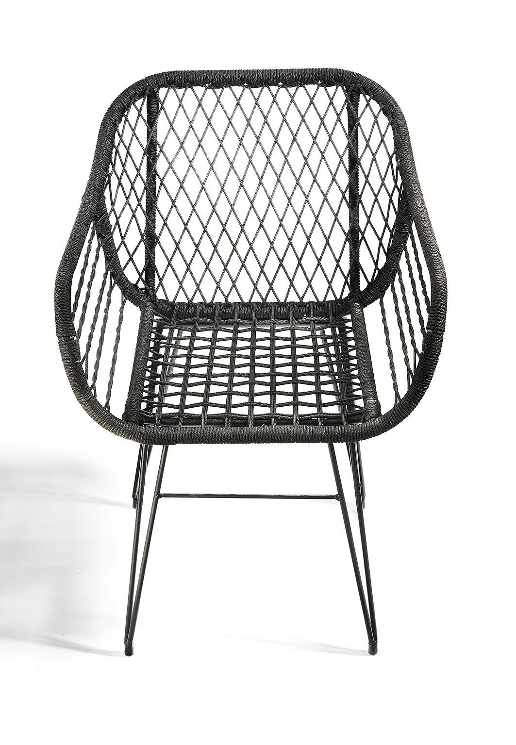 Kobolo 4-Fußstuhl Gartenstuhl RETRO BLACK schwarz - Metallgestell (aus Taslan, 1 St)