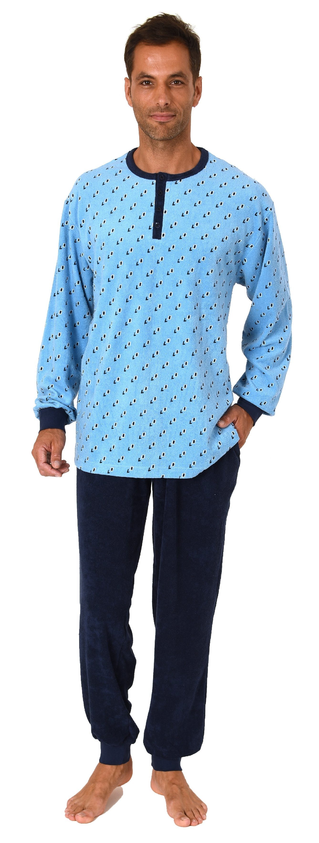 Normann Pyjama Herren Frottee Schlafanzug lang günstig online kaufen