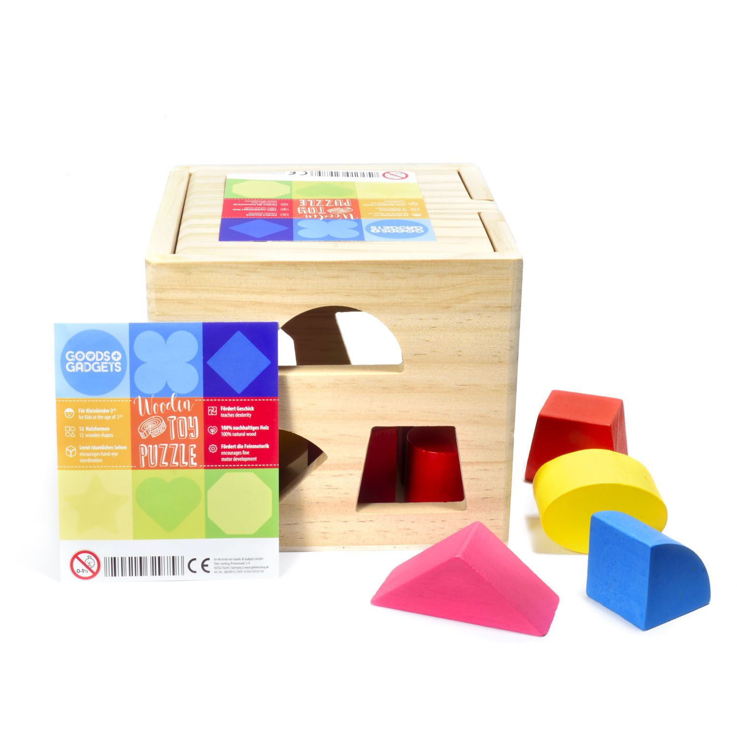 all Kids United Steckspielzeug Steckspielzeug Holz – 13-tlg. Lernwürfel Puzzlebox für Kleinkinder, (Holz-Würfel, 13-tlg), Puzzle Steckbox für Kleinkinder