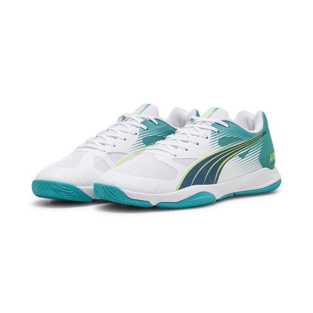 PUMA Hallen-Indoorschuhe Attacourt weiss/grün Herren Badmintonschuh