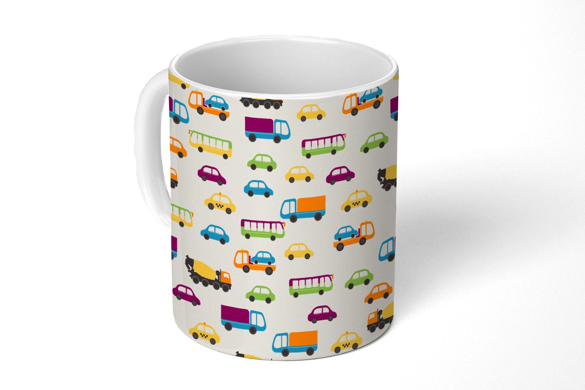 MuchoWow Tasse Auto - Muster - Fahrzeuge, 1-tlg., Keramik, Kaffeetassen, Teetasse, Becher, Kaffeebecher, Geschenk