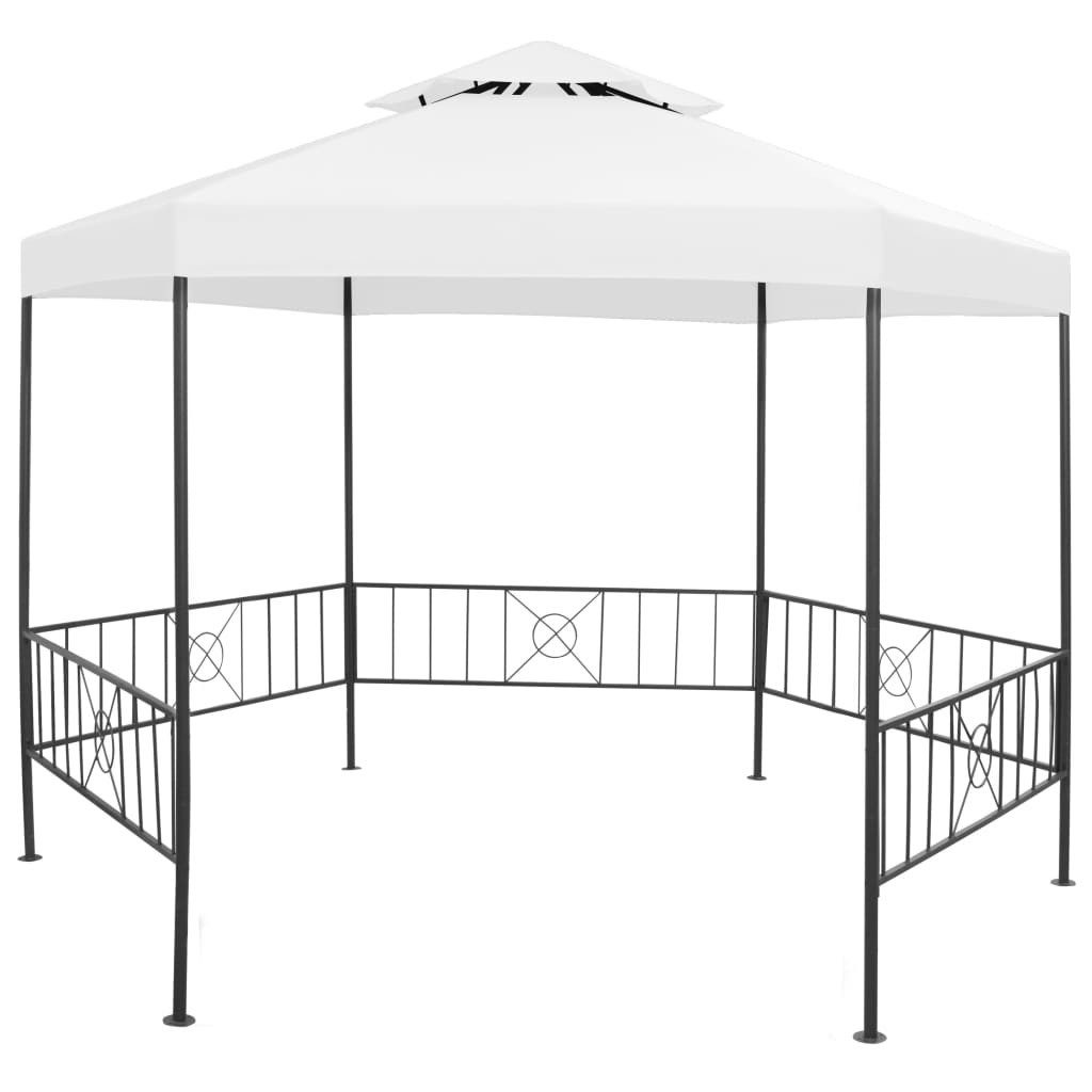 vidaXL Partyzelt Gartenpavillon 323x275x265 cm Weiß 180 g/m²