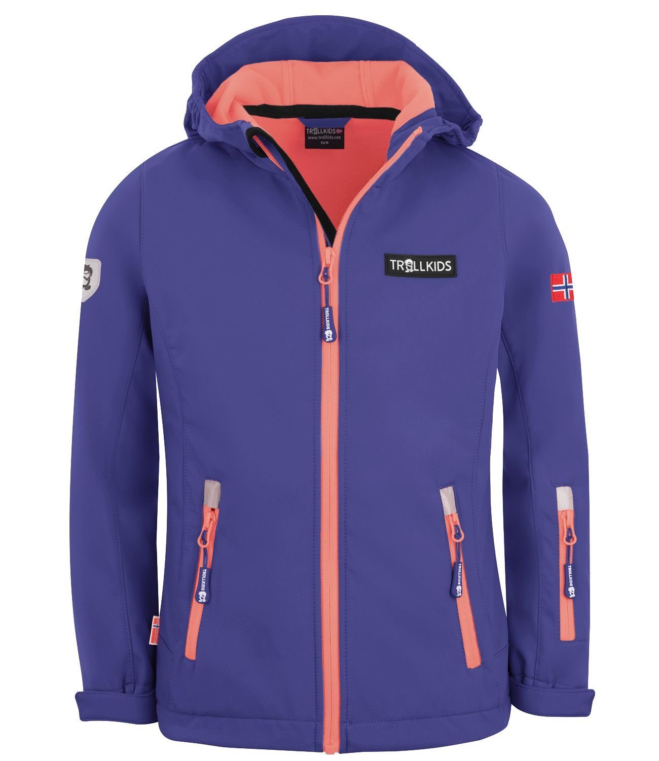 Oslofjord TROLLKIDS Softshelljacke Dunkellila/Rose