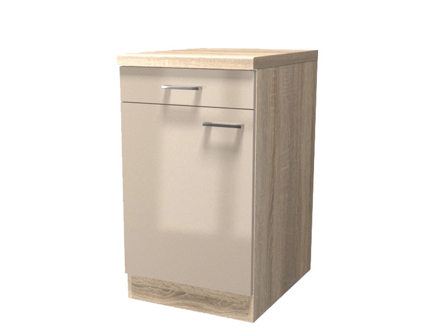 Flex-Well Unterschrank Küchenunterschrank 50 cm - Kaschmir Glanz Sonoma Eiche – Neapel