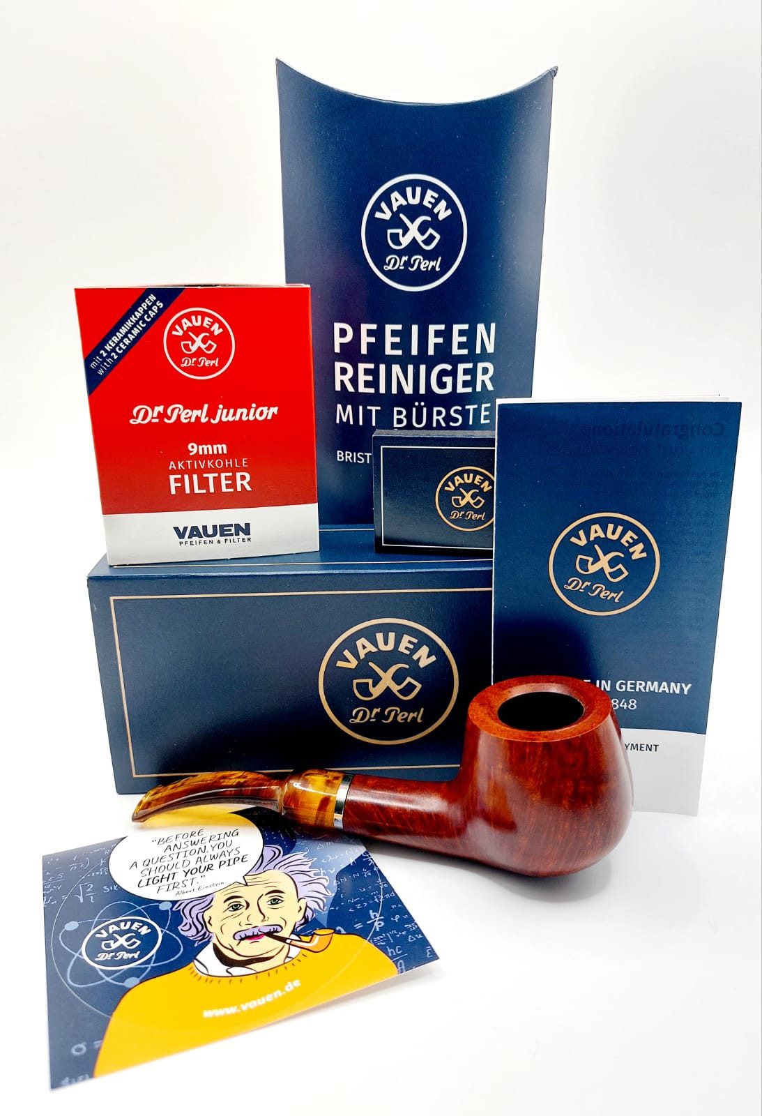 Handpfeife Classic 3940 Pfeife Set inkl. Filter, Reiniger, Aufkleber und Hölzer