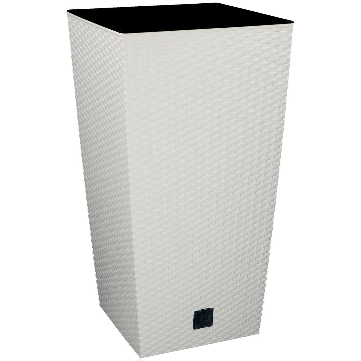 A.I.&E. Übertopf Pflanztopf Blumentopf 32x32x62cm Rattan Optik in Weiß, Rattanoptik