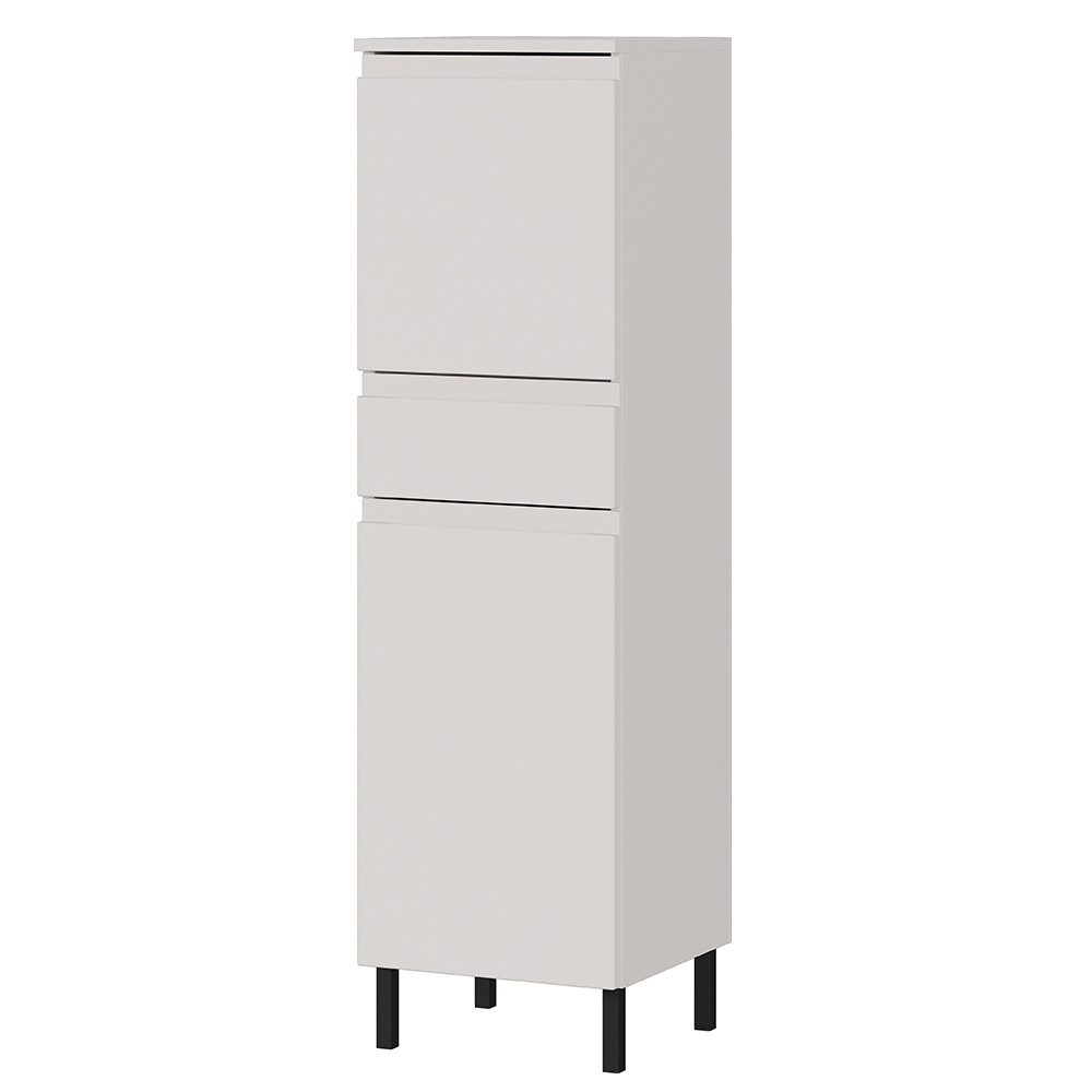 Lomadox Midischrank SALO-01 kaschmir Front matt 34 cm breit Metallfüße mode günstig online kaufen