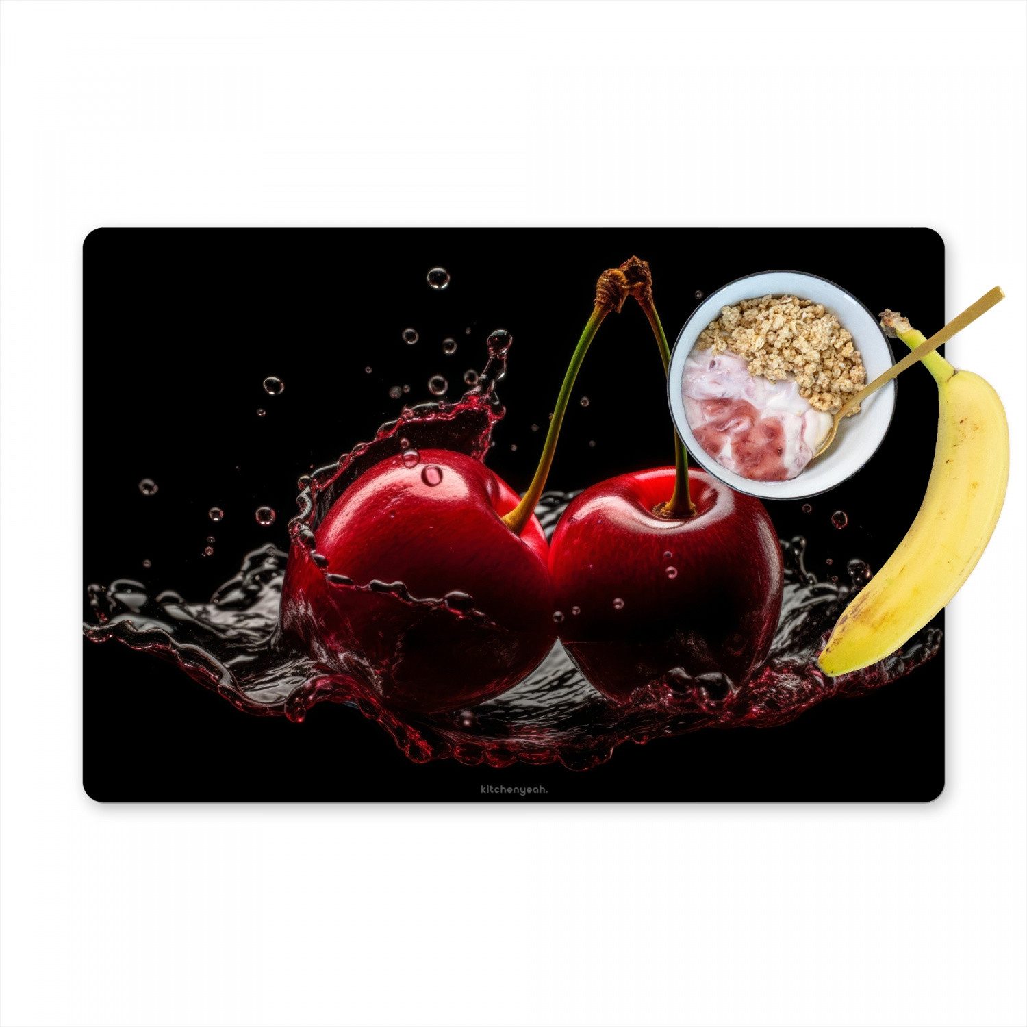 MuchoWow Platzset Splash - Obst und Gemüse, (6-St), Platzsets, Tischset, Abwaschbar, Tischsets, Platzdeckchen