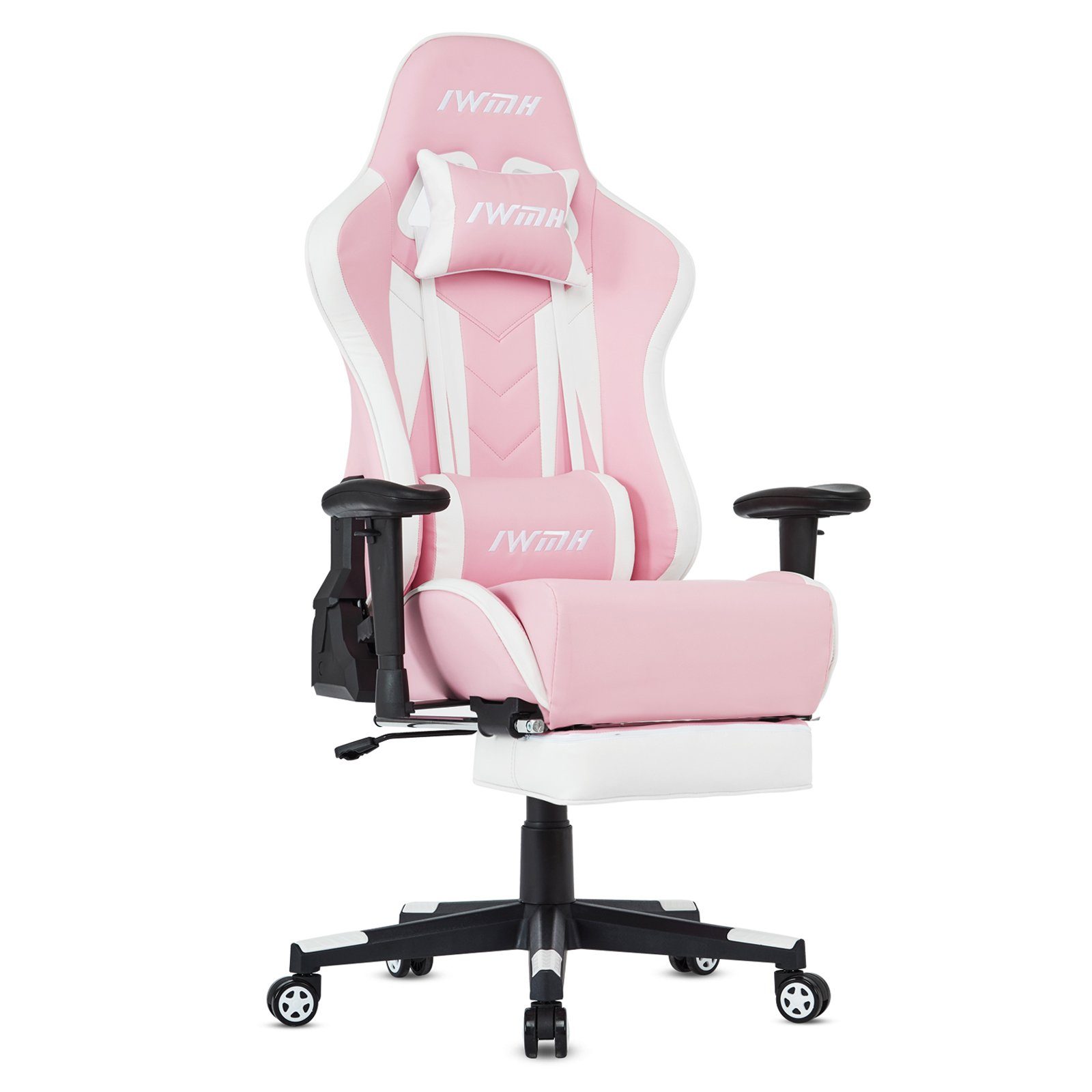 Intimate WM Heart Gaming-Stuhl Ergonomischer Bürostuhl mit Versenkbarer Fußstütze, Schreibtischstuhl mit verstellbarer Armlehnen und Kopfstütze