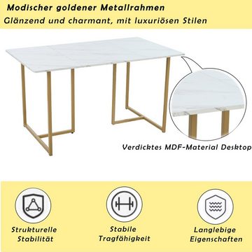 OKWISH Essgruppe Polsterstuhl, (Moderner Küchentisch Set mit 4 Stühlen, Esszimmerstuhl mit Metallbeinen), mit Rückenlehne