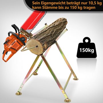 Bettizia Sägebock Sägebock Metallsägebock Kettensägebock bis 150 kg Rot Holzsägehilfe