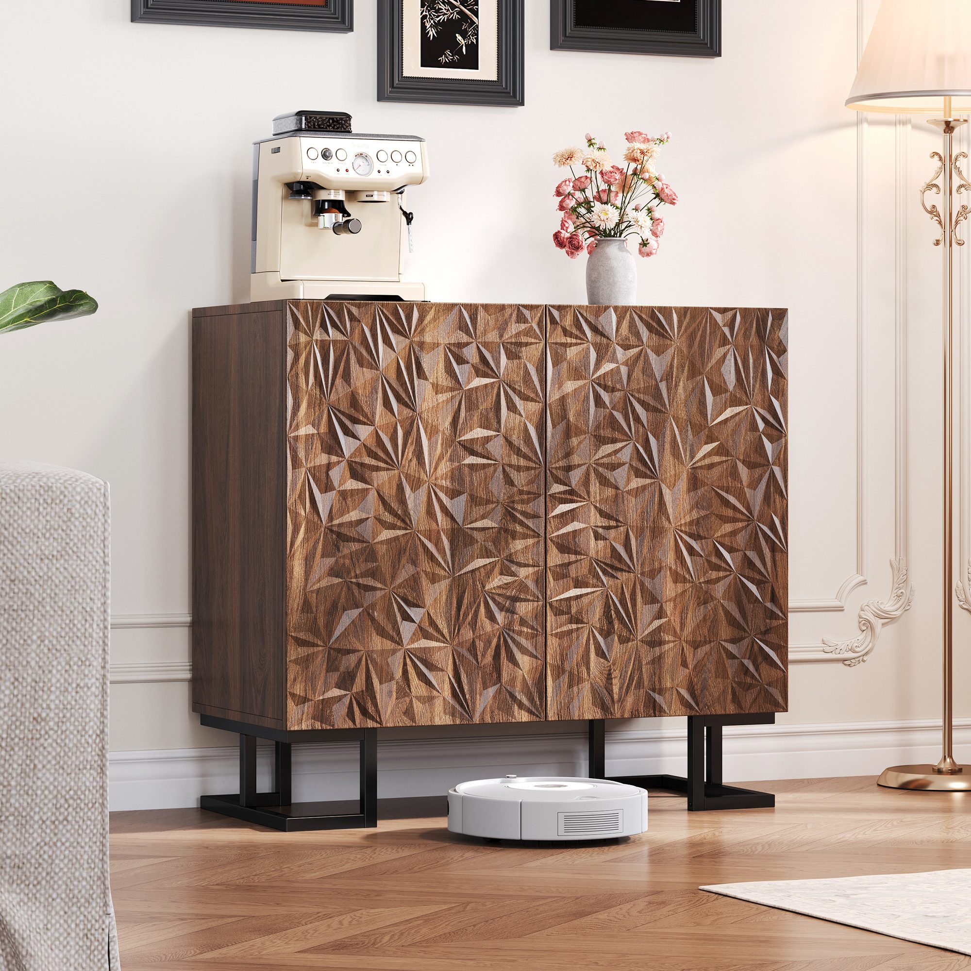 Flieks Sideboard mit 2 Türen und verstellbaren Einlegeböden (Schrank für Wo günstig online kaufen