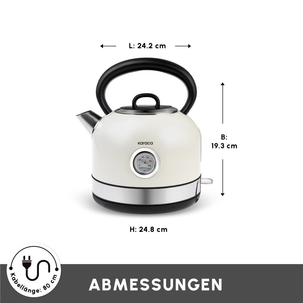 Karaca Wasserkocher Karaca Retro 2202 Wasserkocher Creme 2200W