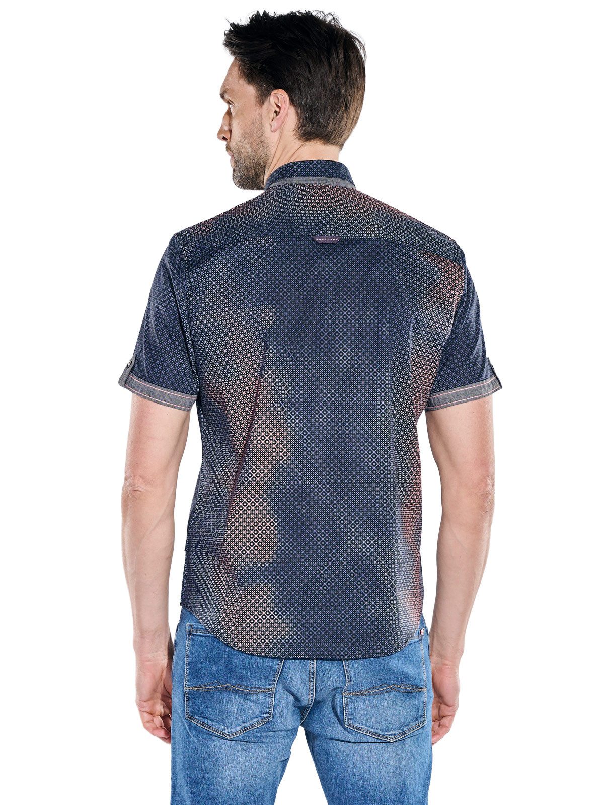 Engbers Kurzarmhemd Herren Kurzarmhemd mit Batik-Print und Stretch-Komfort, Rosa
