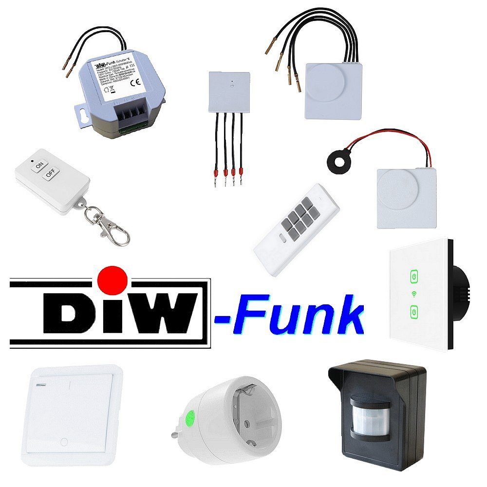 DIW-Funk Licht-Funksteuerung DWR-2000 WiFi-Funk-Zwischenstecker DIW-Funk WiFi P, für Licht, Steckdosen, Garagen, Funk-Verschlüsselung, Packung, 1-tlg., Steuerung per Funk, Auswahl an vielen Sendern und Empfängern