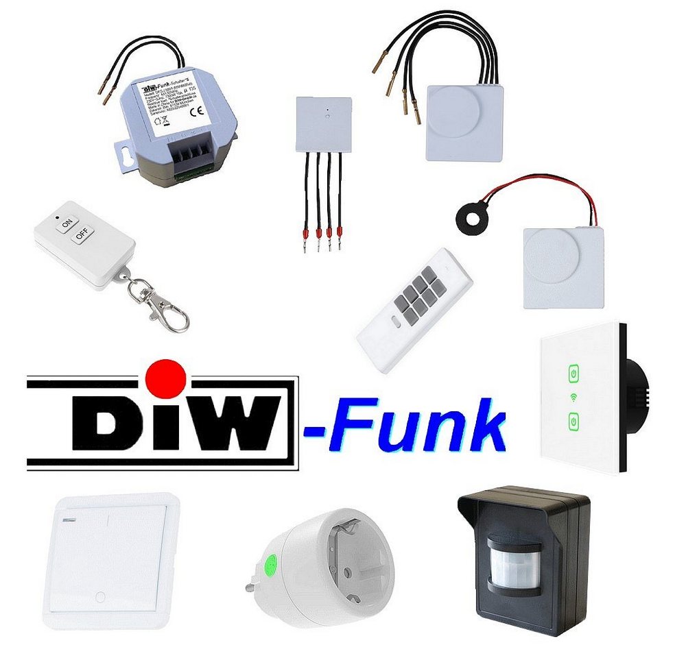 Thumbnail - DIW-Funk Licht-Funksteuerung DWS-11 Funk-Wandsender 1-Kanal Wandschalter DIW-Fu, für Licht, Steckdosen, Garagen, Steueru...