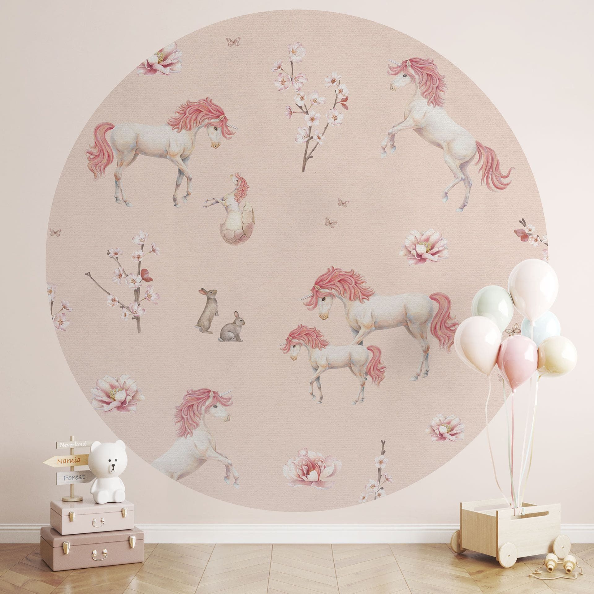 K&L Wall Art Fototapete Mädchenzimmer Vliestapete Einhorn Fototapeten aus Vlies, wahlweise als Klebetapete zum Ankleben oder Vliestapete zum Tapezieren