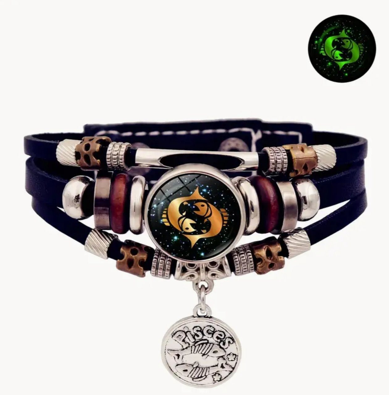Stelby Armband mit Gravur Armband Sternzeichen Fische mit 3D Gravur im Glas günstig online kaufen