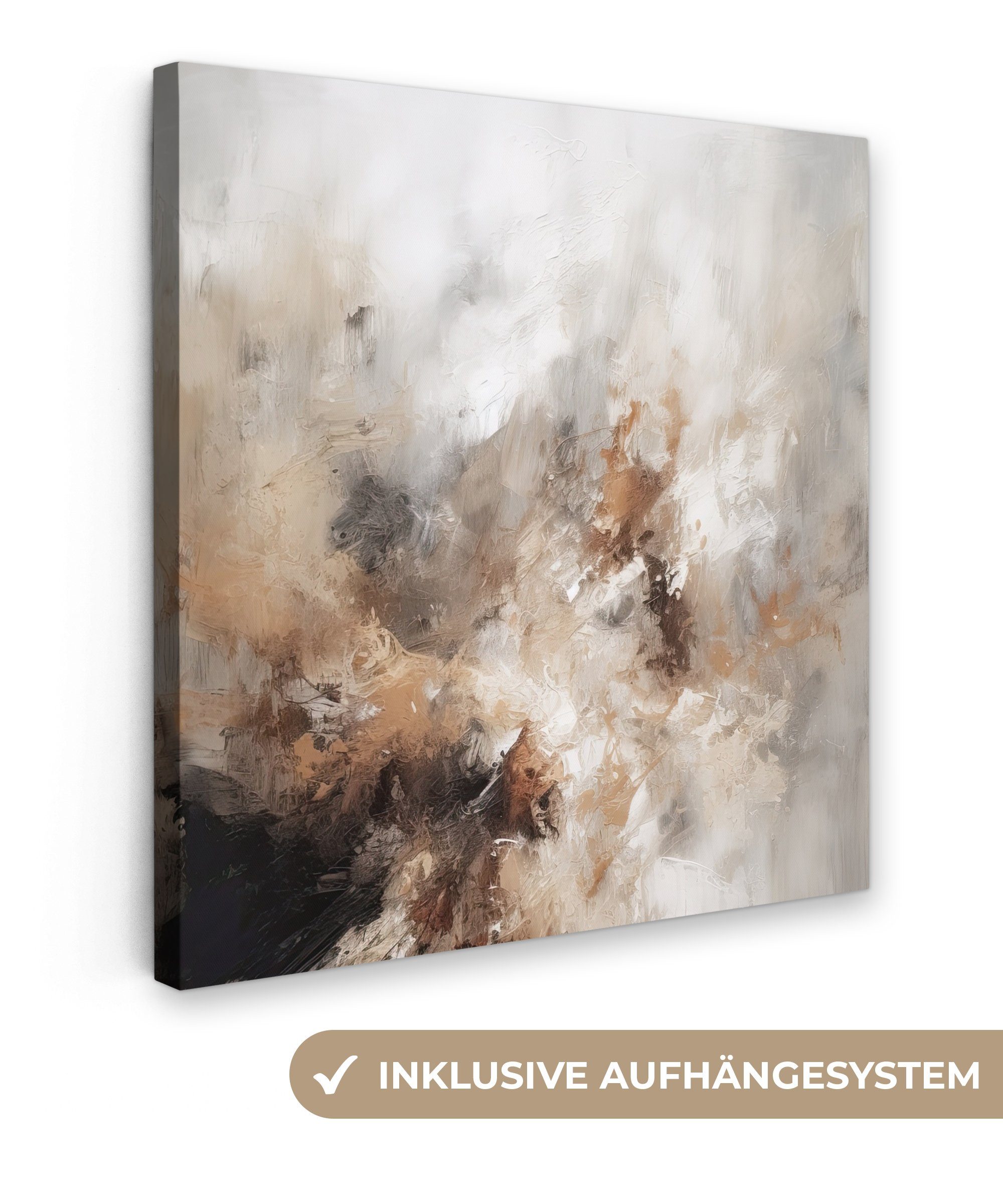 OneMillionCanvasses® Leinwandbild Farbe - Abstrakt - Beige - Kunst, Fotodru günstig online kaufen