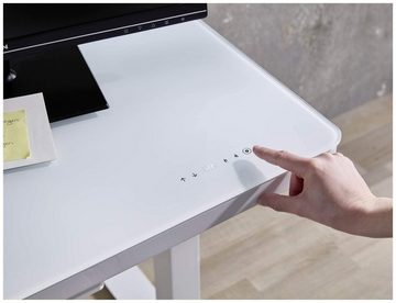 Bega Consult Computertisch Höhenverstellbarer Schreibtisch elektrisch LIFT4HOME in weiß mit USB