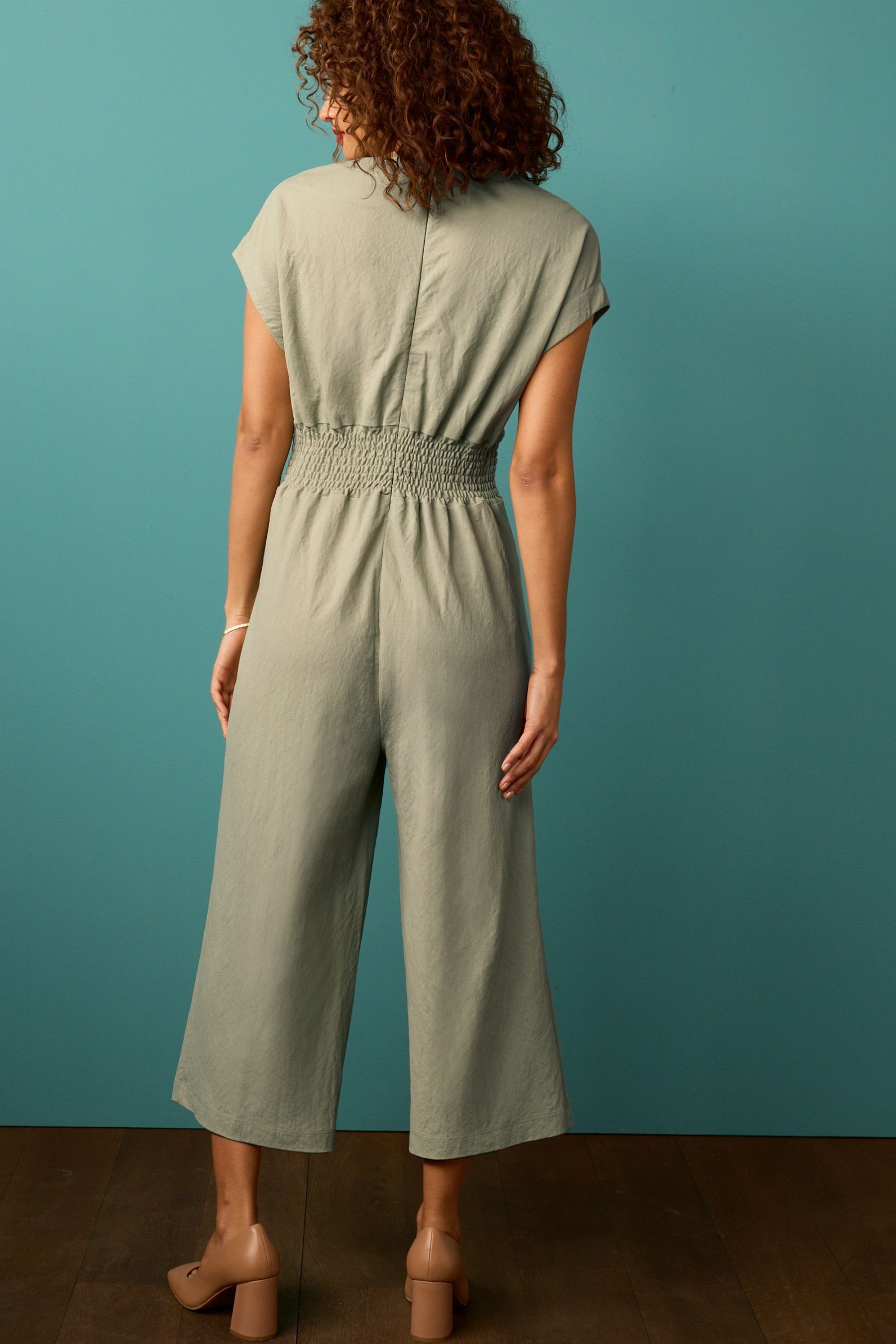 Next Jumpsuit Kurzärmeliger, mit Tunnelzug (1-tlg) Green Overall weiter