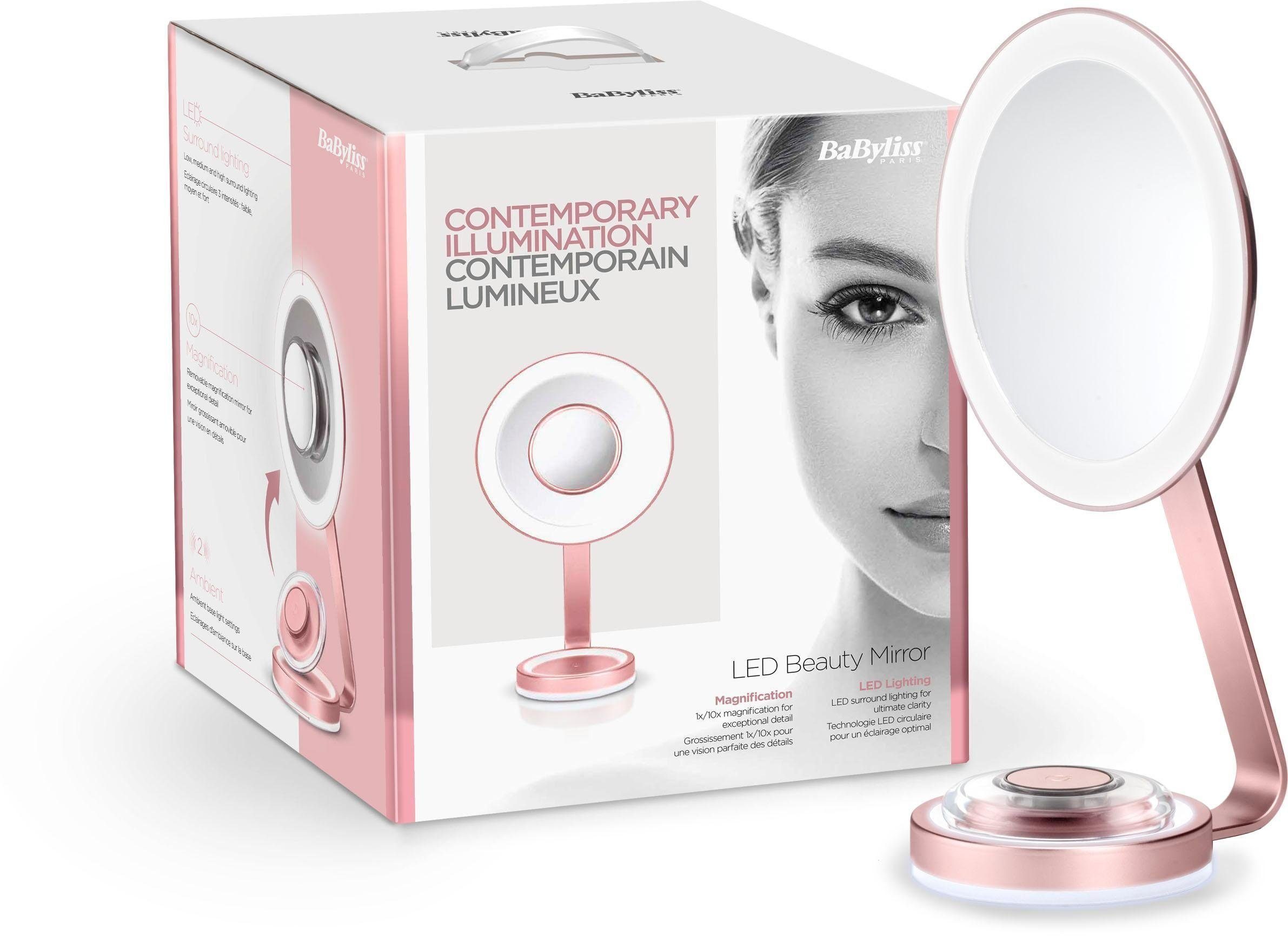 BaByliss LED-Lichtspiegel 9450E Beauty Mirror, beleuchteter Kosmetikspiegel mit Netzbetrieb