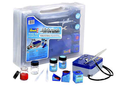 Revell® Farbsprühgerät Airbrush Komplett-Set, Basic Set mit Kompressor