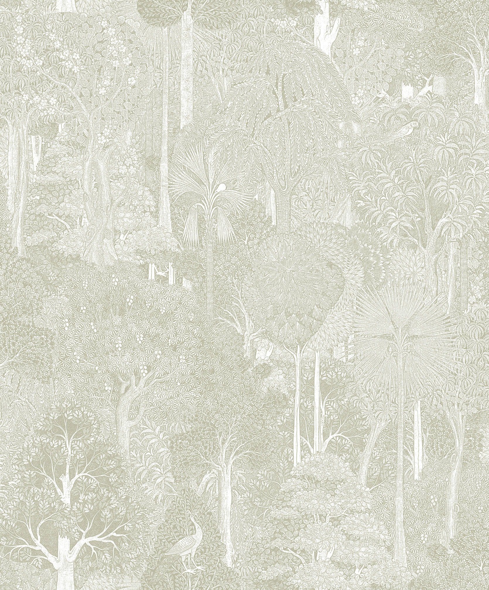 Marburg Vliestapete Künstlerischer Wald Floral Modern 10,05 m x 0,53 m Grau günstig online kaufen