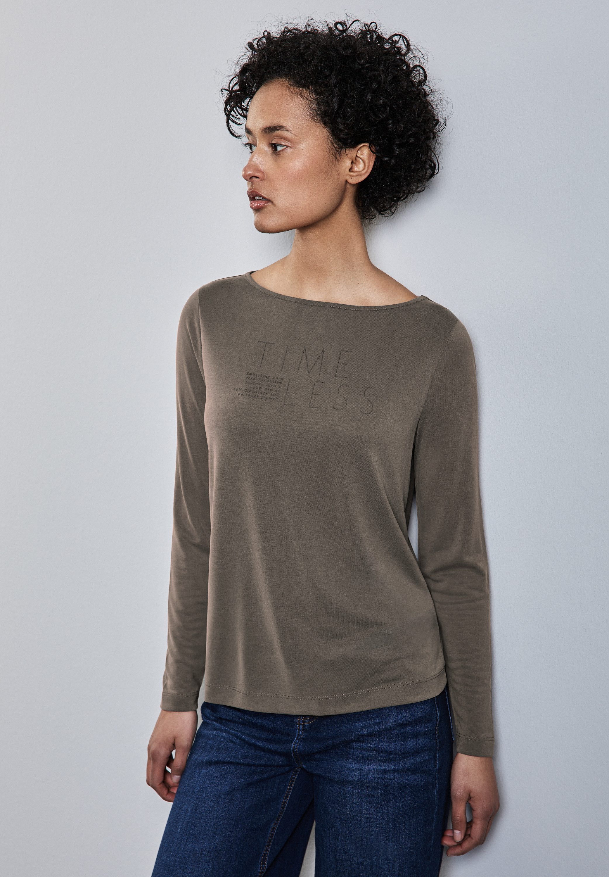 STREET ONE Langarmshirt mit Schriftzügen günstig online kaufen