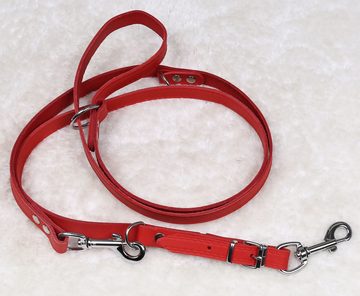 Sarcia.eu Hundeleine Rote faltbare Hundeleine aus Leder 1.8/200 cm