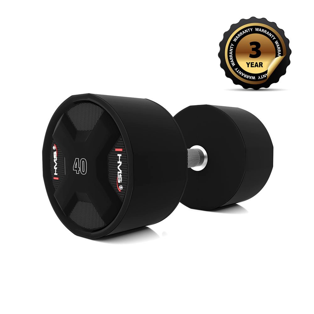 HMS Kurzhantel Polyurethan-Hantel Fitnesshantel 40 kg, (Spar-Set, Komfortabler Griff), Rutschfester Halt für maximale Kontrolle und sichere Übungsausführung