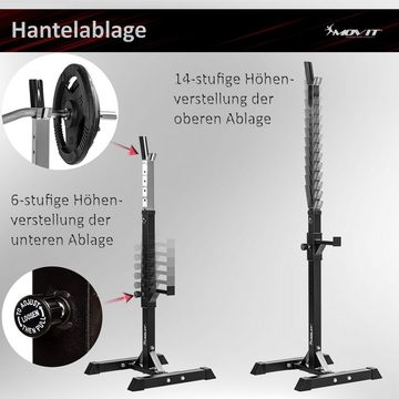 MOVIT Hantelbank Squat Rack 2er Set, Langhantelständer, (Set, 2er Set), verstellbare Langhantelständer, Home-Gym Hantelablage, 2 Farben