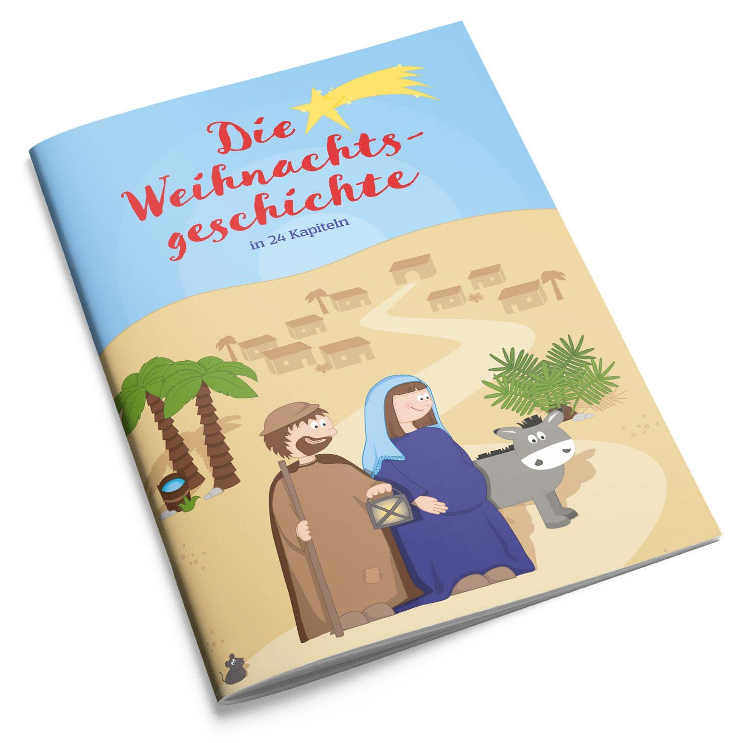 yoamo Adventskalender Spiel-Krippe für Kinder inkl. Adventskalender mit 24 Holzfiguren (27-tlg), hochwertigem Spielkoffer und Weihnachts-Geschichte 27-teilig (1 Set)