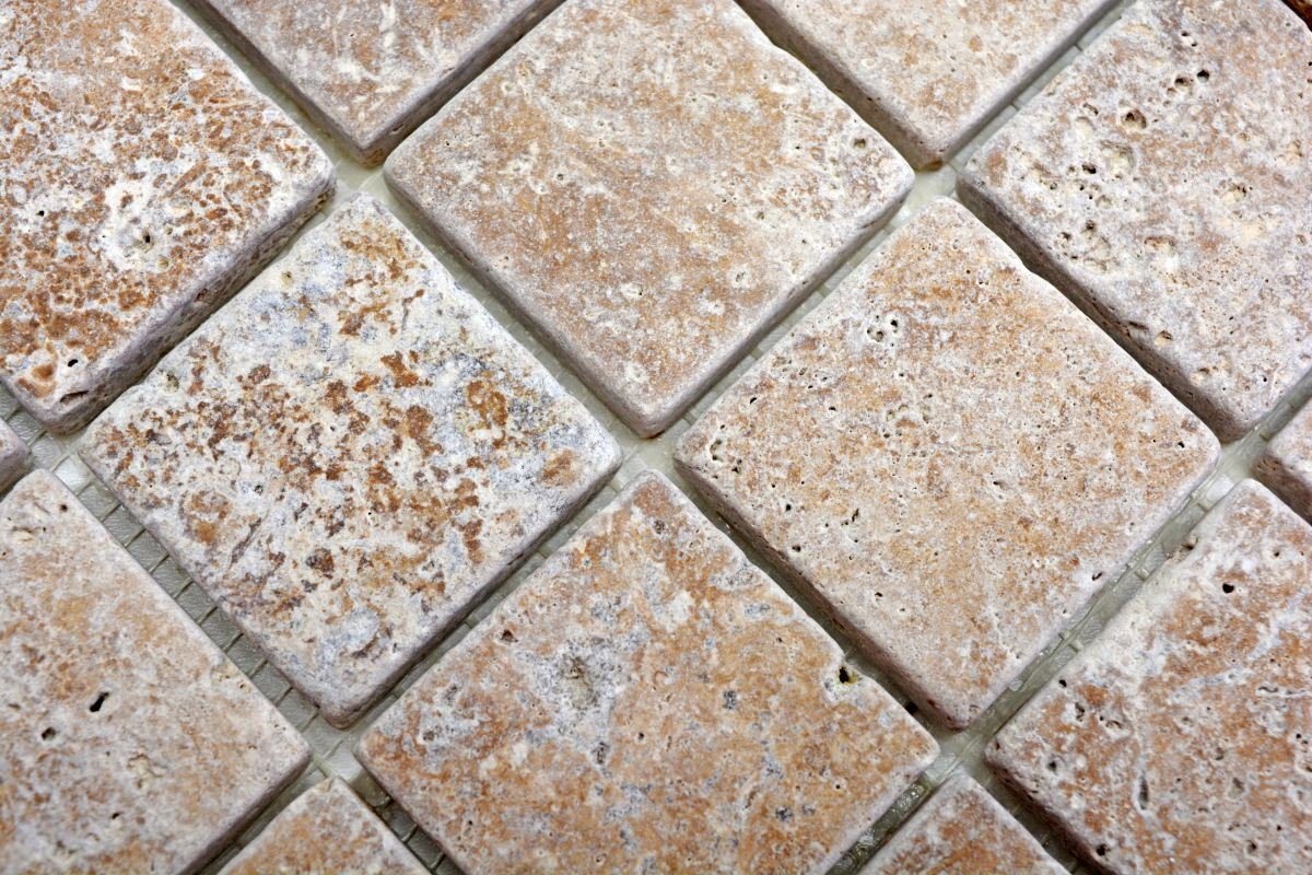 Thumbnail - Mosani Bodenfliese Travertin Mosaikfliesen Terrasse Wand Boden Naturstein Medio