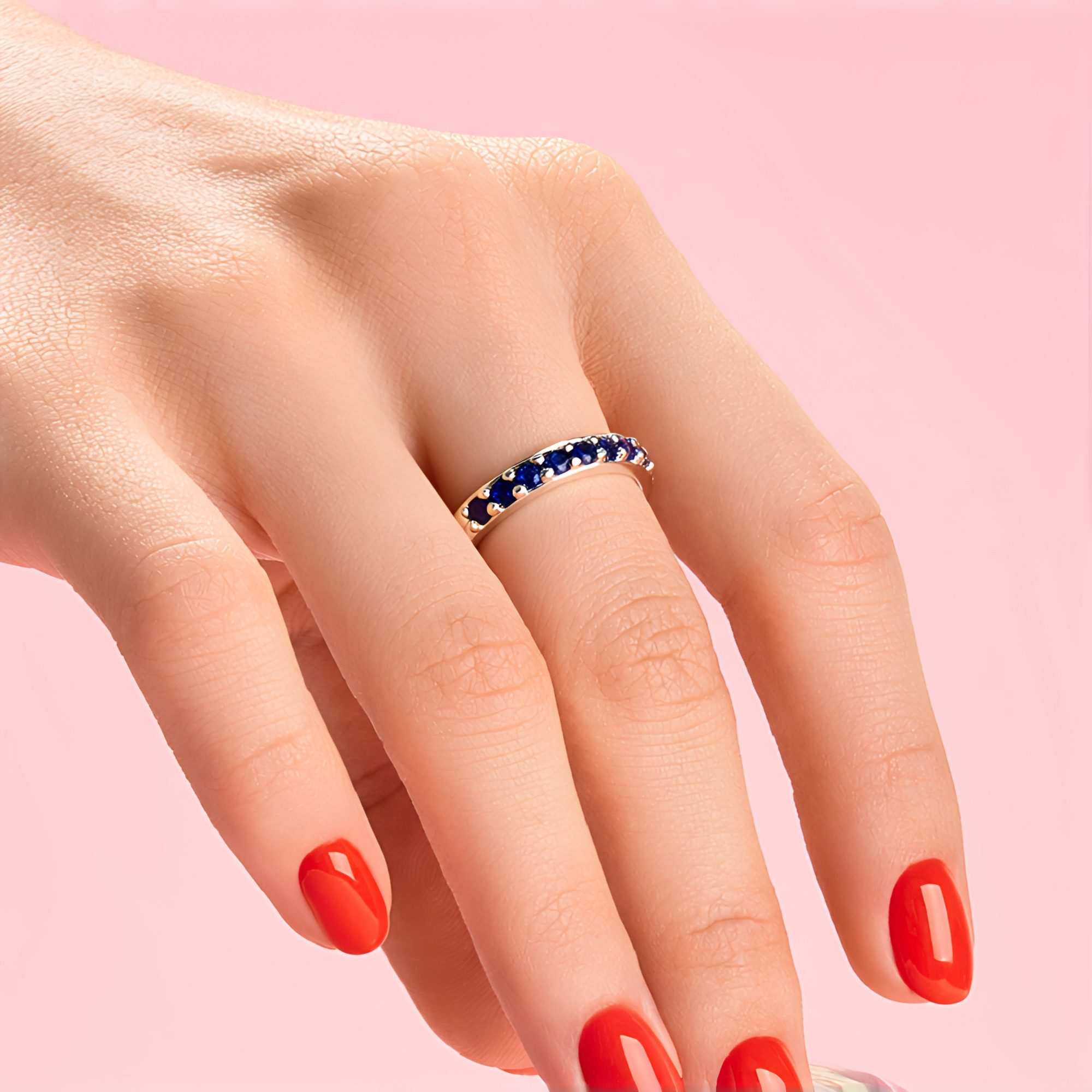 Cavill Silberring Blauer Saphir Rhodium Silber Ring (1-tlg) günstig online kaufen
