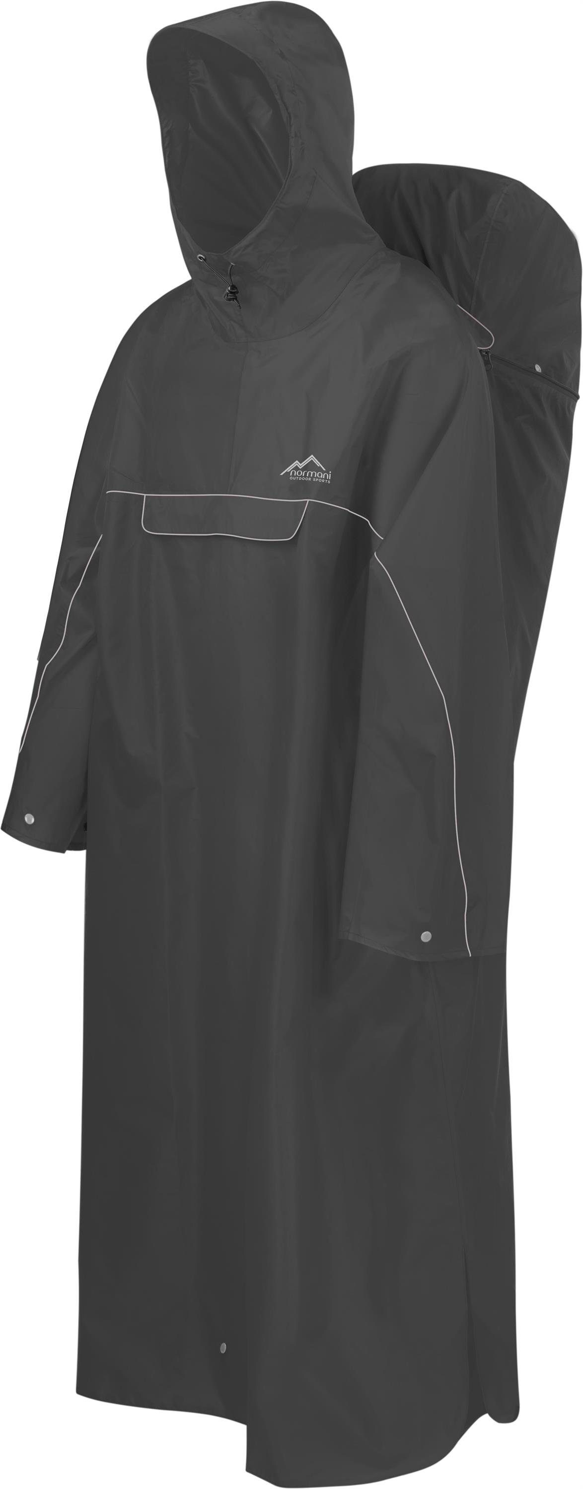 normani Regenponcho Regenponcho Tutunendo mit Rucksackfunktion - Extra Langer wasserdichter Outdoorponcho
