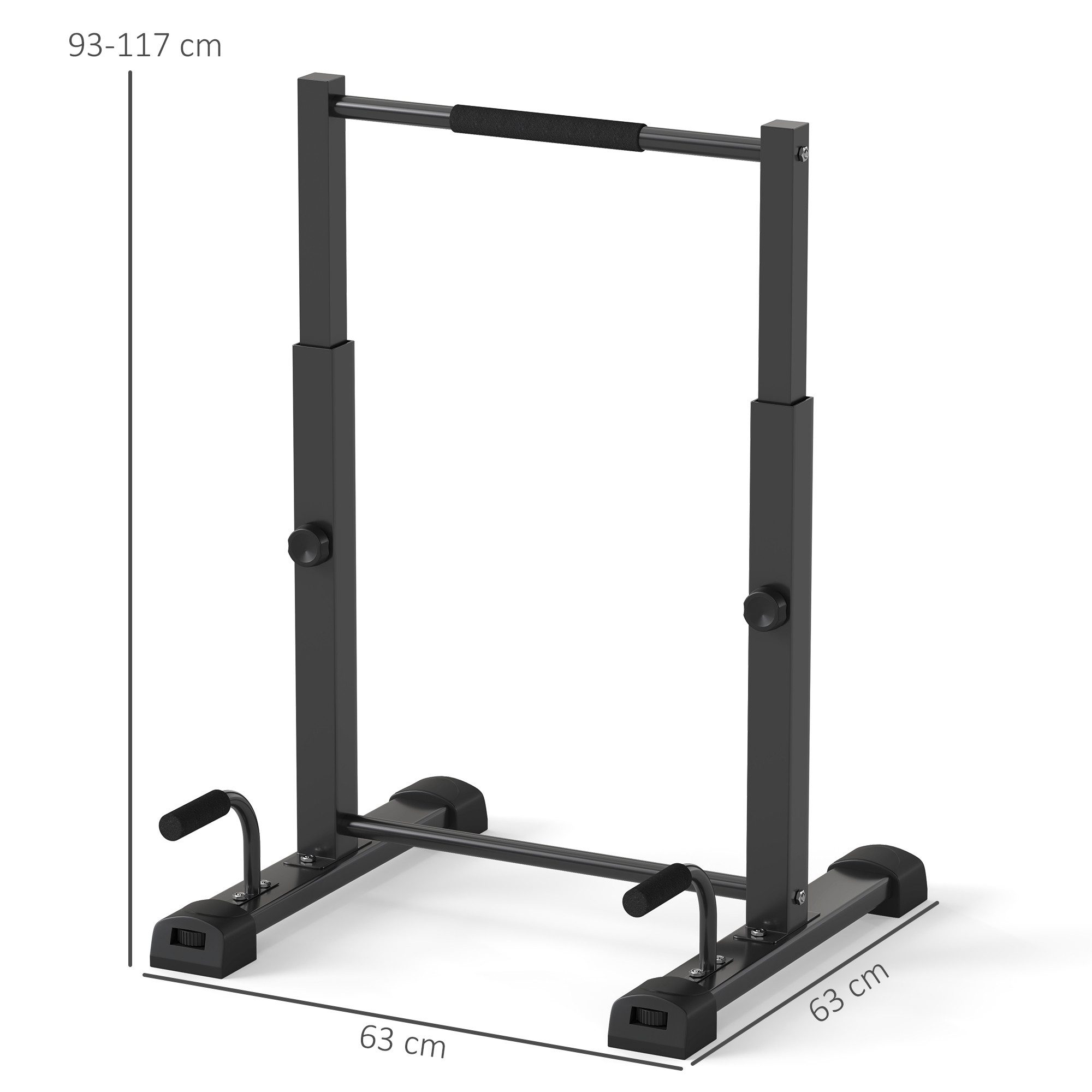 SPORTNOW Kraftstation Dip Barren Dip Station bis 540 kg Belastbar, 0 Gewichtsblöcke (Höhenverstellbar Fitness-Bar, 2-tlg., Push Up Stand Bar), für Calisthenics, Zuhause, Krafttraining