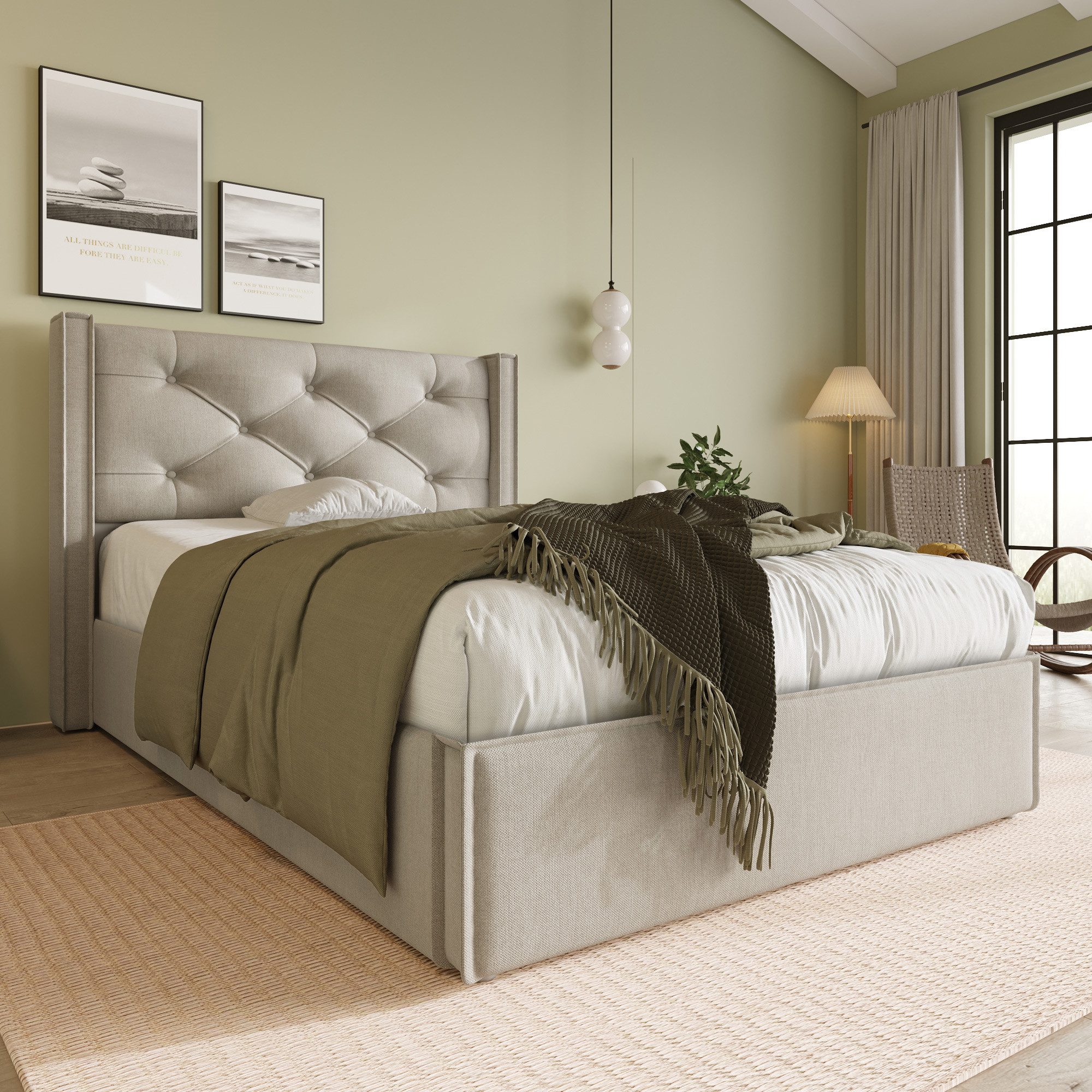 Flieks Polsterbett (mit Stauraum und Lattenrost), Hydraulisches Einzelbett günstig online kaufen