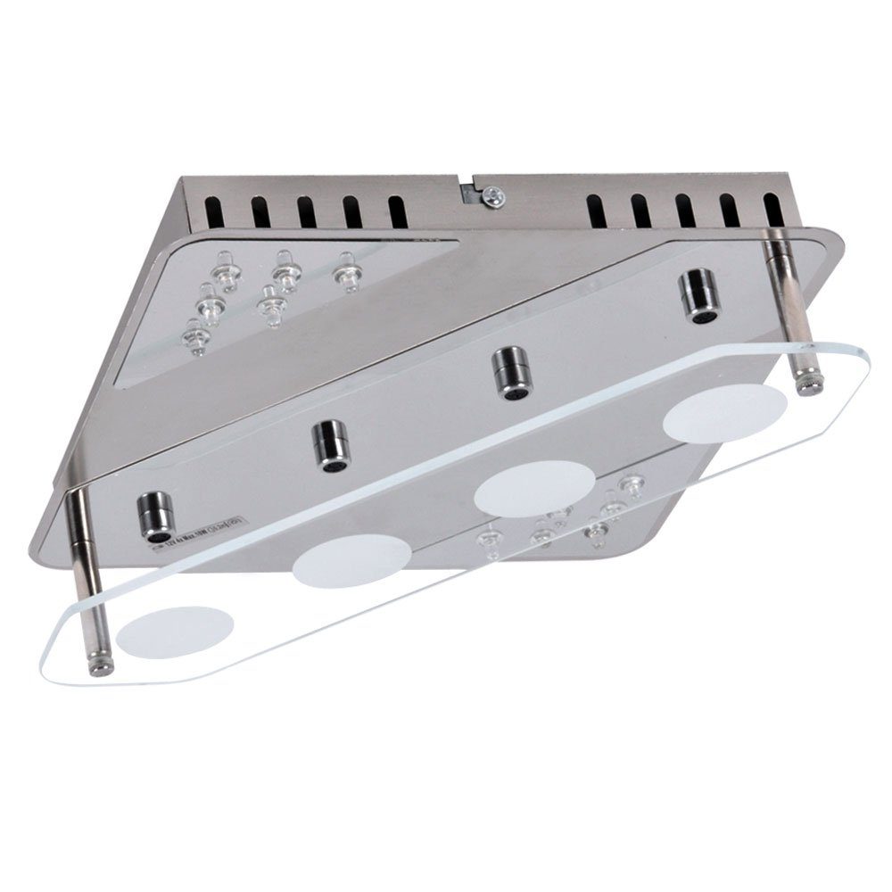 Brilliant LED Deckenleuchte, LED-Leuchtmittel fest verbaut, Warmweiß, Hochwertige Decken Lampe Leuchte verchromt satiniert Beleuchtung